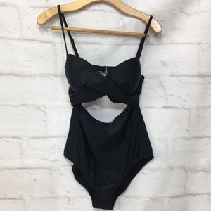 Knox Rose Black Cut Out One Piece Swimsuit
